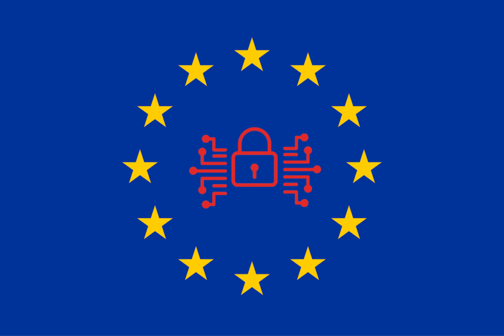 lucchetto su bandiera europea